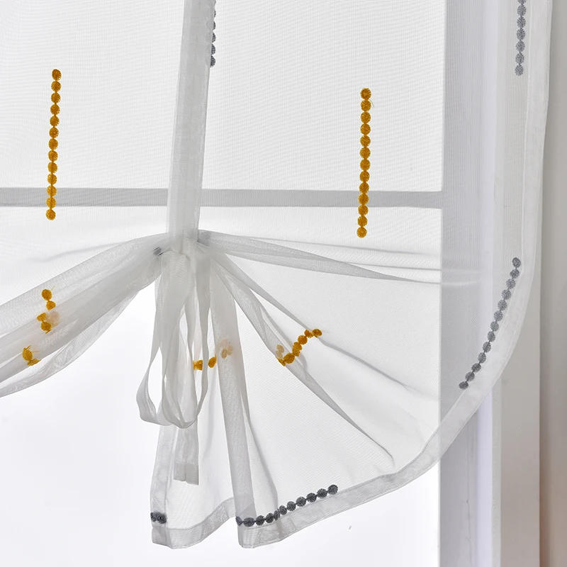 Вышитые короткие шторы дверь окно разделитель занавесок отвесный Тюль Cortina кухня