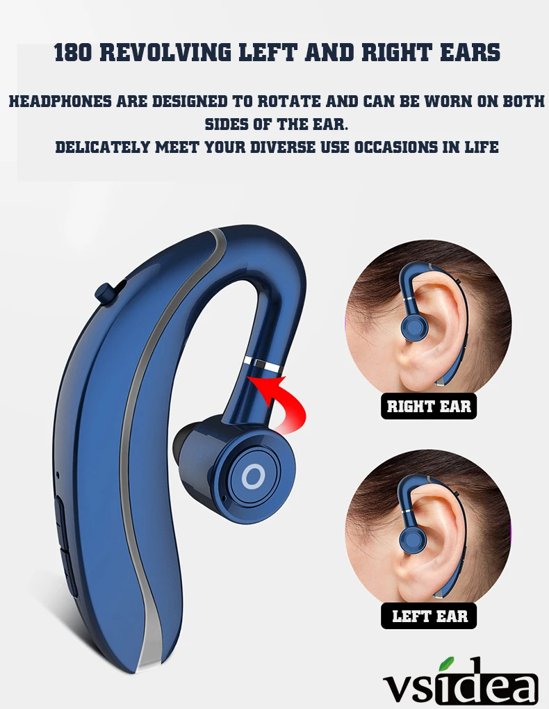 Q10 беспроводной наушник для вождения, ушные крючки, Bluetooth наушники, 210 мА/ч, одиночный, Handfree, с микрофоном, для Iphone11, samsung, HUAWEI, все