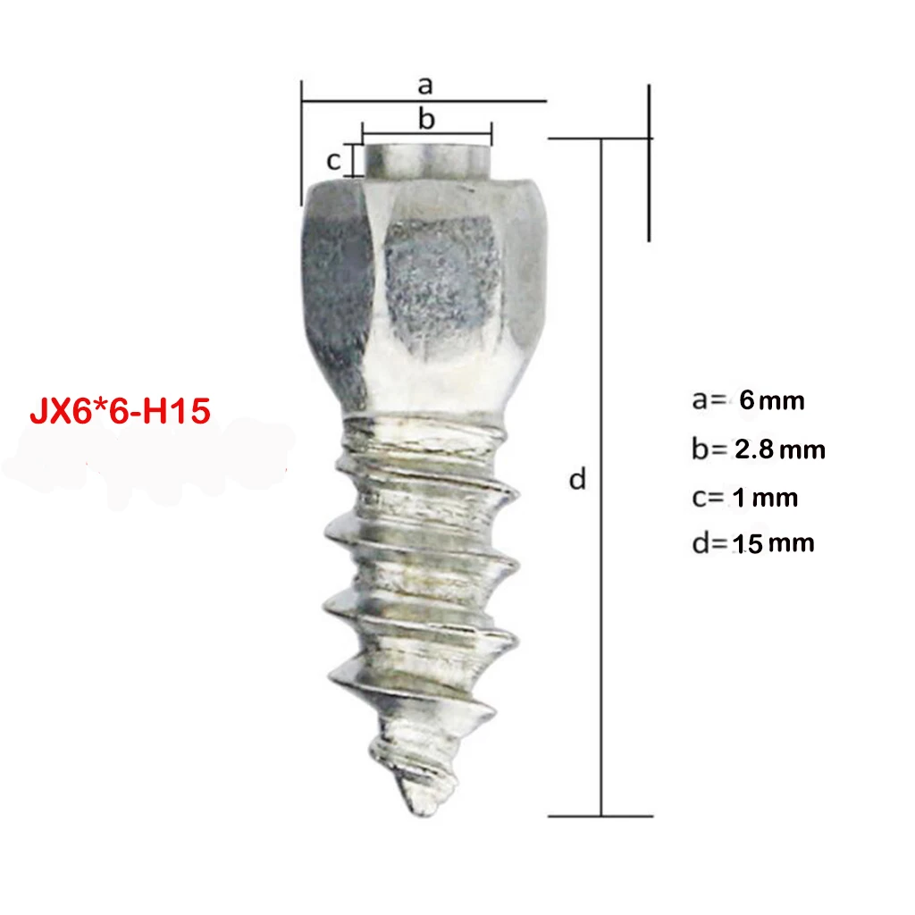 

100pcs 15mm Universal Car Tires Anti-Slip Screw Stud Tyre Snow Spikes Studs