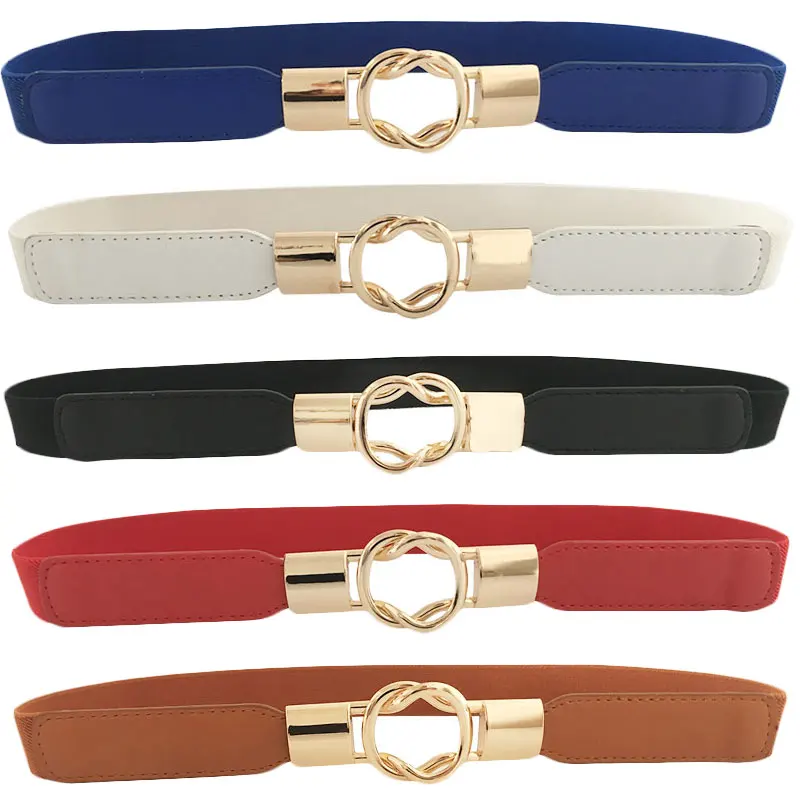 

1Pcs Fashion Women PU Black White Waist Band Thin Elastic Waist Belt Dress Apparel Accessories cinturon mujer Hot Sale 5 Colors