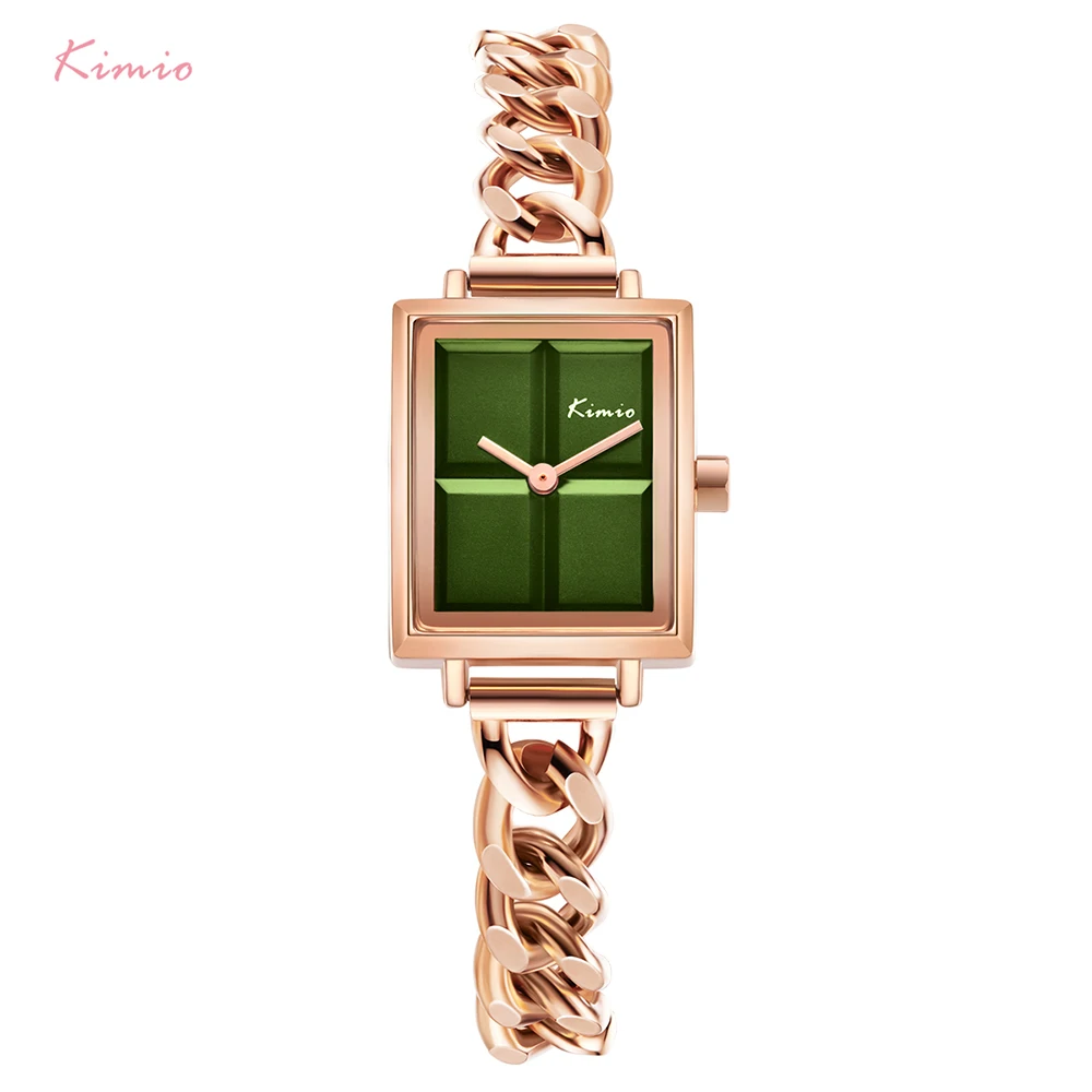 Часы Kimio женские с браслетом из нержавеющей стали брендовые прямоугольные модные