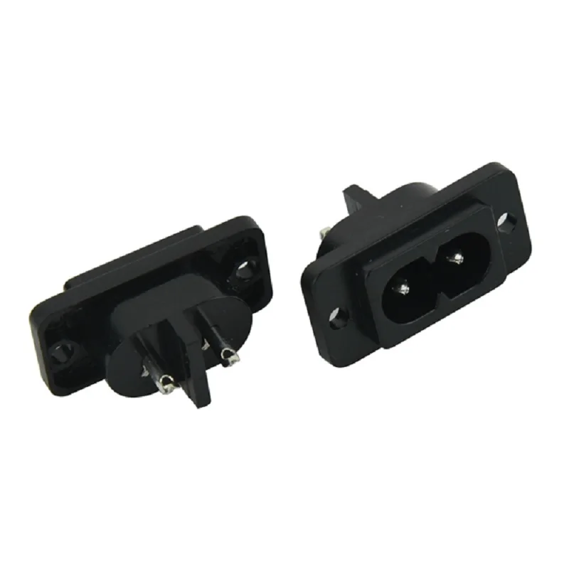

Black 2 Pin IEC320 C8 Screw Mount Inlet Plug Socket AC 250V 2.5A 6 Pcs