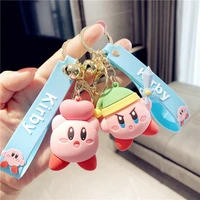 2021 new kawaii special pink kirby star adventure game animal pendant silica gel keychain for woman bag car dolls kids toys