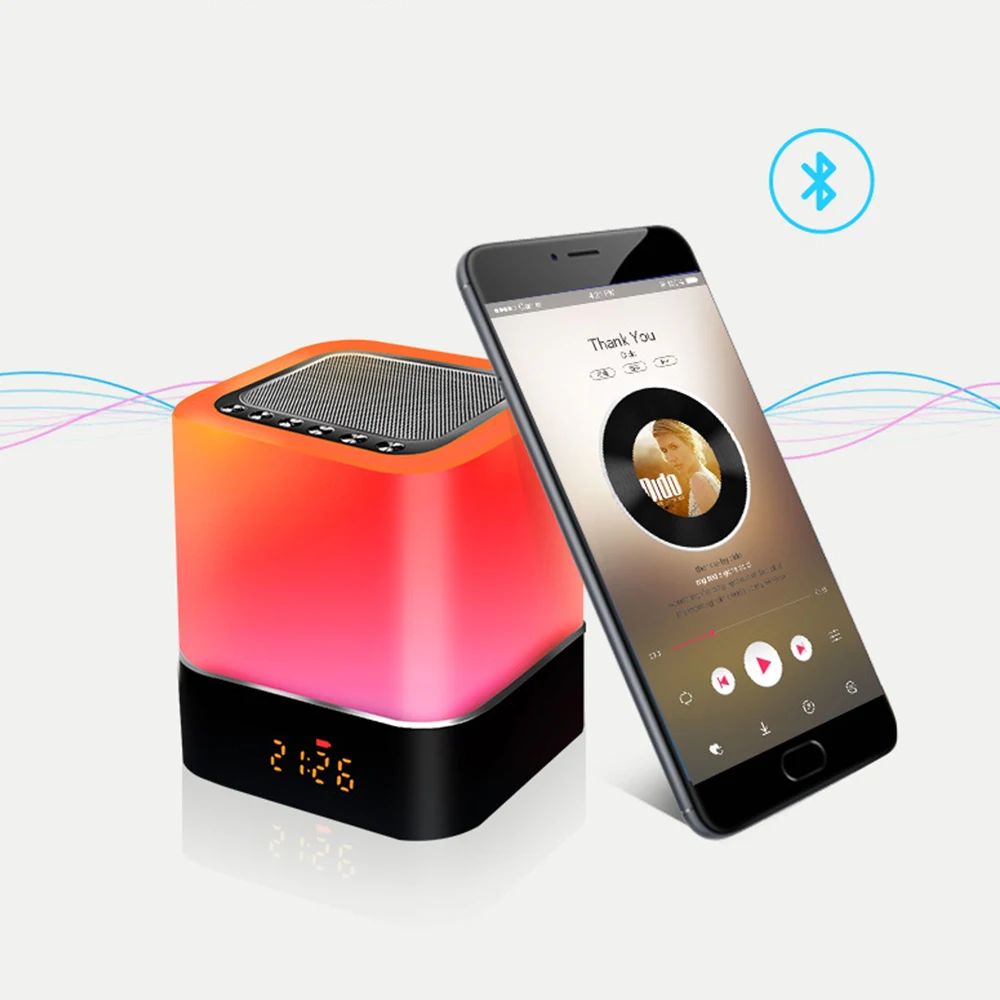 Светодиодный настольный светильник с Bluetooth 4 0 динамик будильник 3 режима