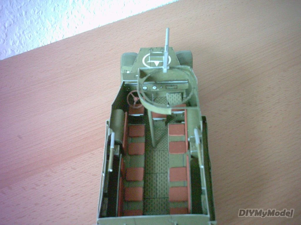 DIYMyModeI-veh&iacute;culo blindado Us m3a2, bricolaje, manual, modelo de papel, juguete hecho a mano, rompecabezas, regalo, utillaje de pel&iacute;cula-4
