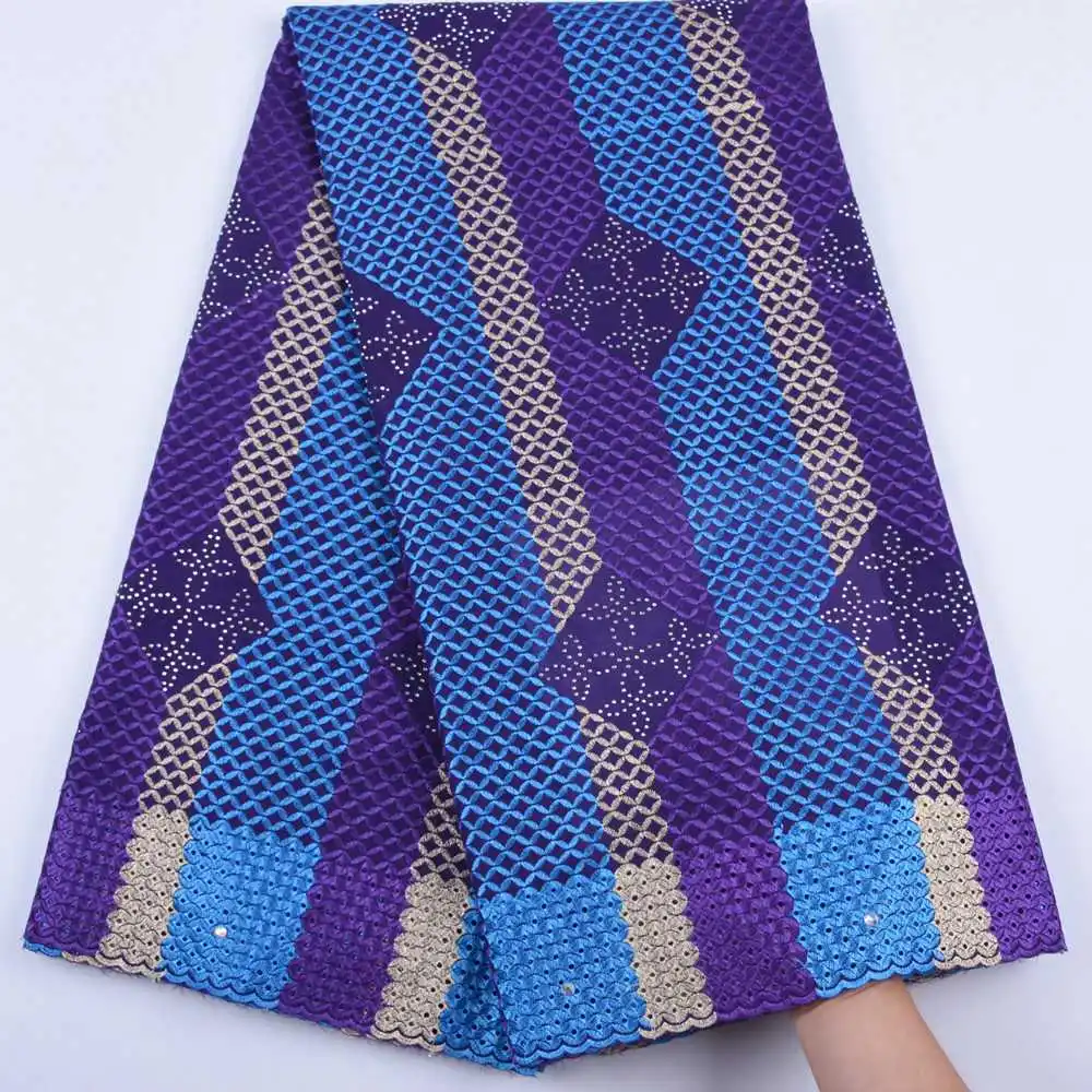 

Purple Stone Embroidered Lace Fabric 2019 High Quality Swiss Voile Lace In Switzerland African Lace Fabric With Stones S1685