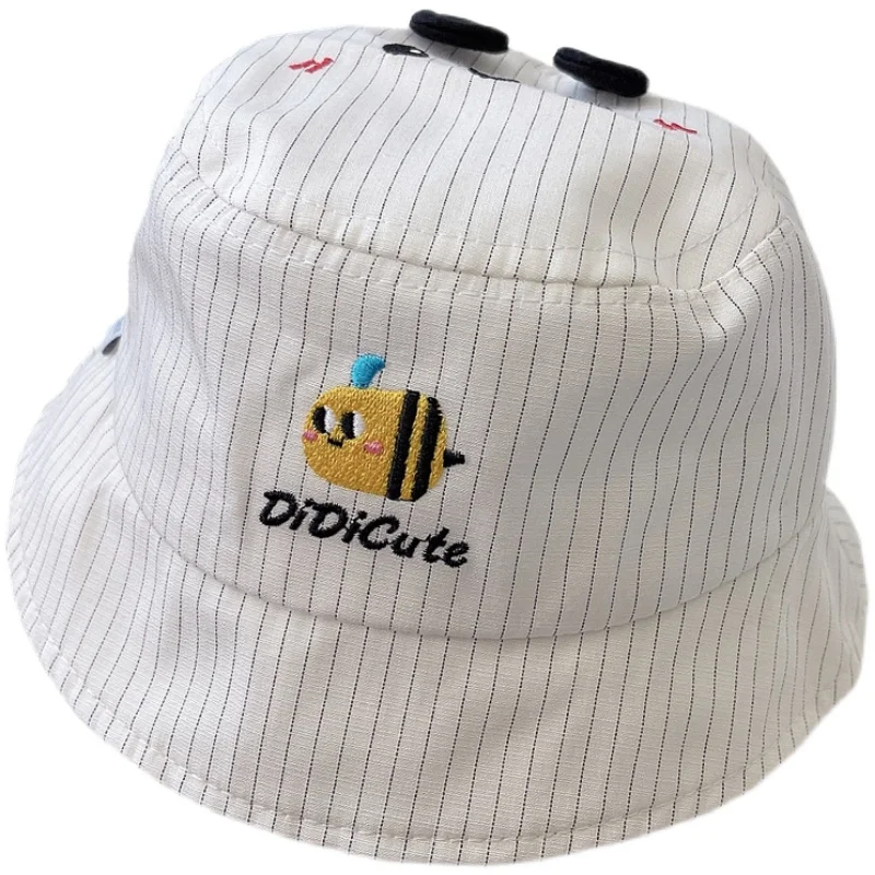 

Baby hat spring thin fisherman hat super cute cartoon hat outing sun hat children striped hat