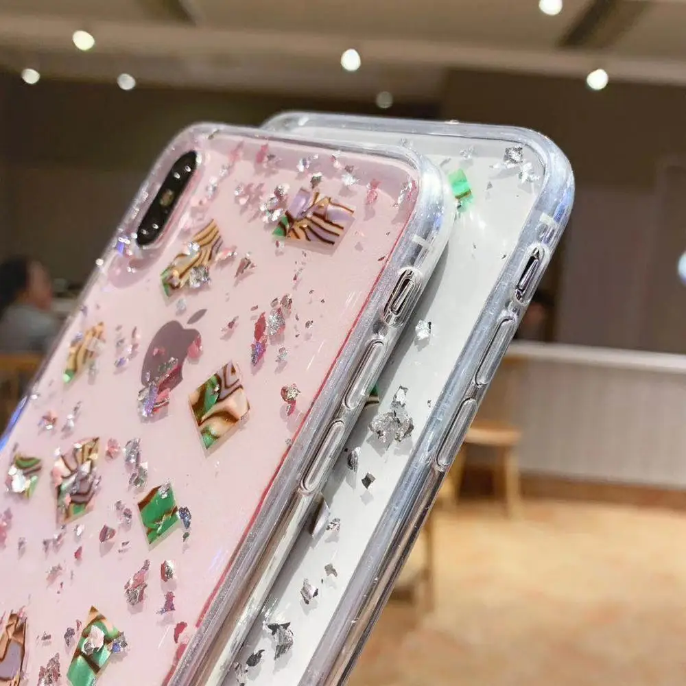 Fashion Silver Foil Color Sugar paper Phone Case For Samsung Note 10 Pro 9 8 S10 S9 S8 Plus Silicone Back Cover Fundas |