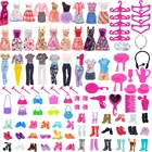 65 шт.компл. Барби Кукла Одежда Обувь Аксессуары сумочки вешалки подходит для 11,8 дюймовых Барби Кукла и шарнирная кукла, мебель игрушка для девочек