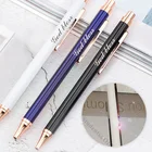 Шариковая ручка, металлическая, с выгравированным именем, многоцветная, простой рекламный подарок, ручки для подписи, офисные принадлежности, оптовая продажа