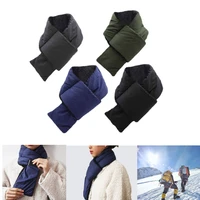 2021 design solid winter scarf down cotton collar snood ring warm neck cross shawl wraps femme portable neck scarf