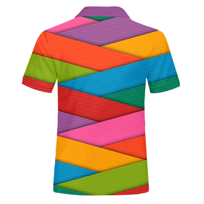 Футболка-поло IFPD мужская с принтом в полоску Повседневная рубашка-поло короткими