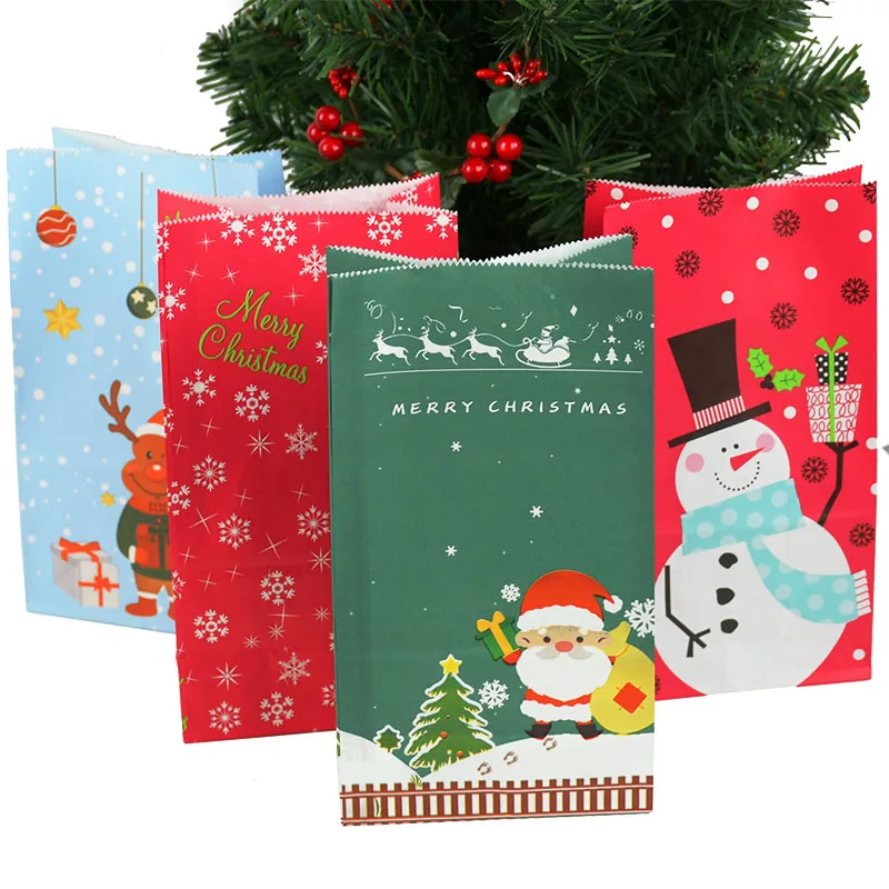 Рождественские бумажные подарочные пакеты с Санта-Клаусом конфета в виде