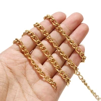 1m2m stainless steel 6mm width round figaro chains 31 heavy link chain for diy jewelry making necklaces bracelets findings