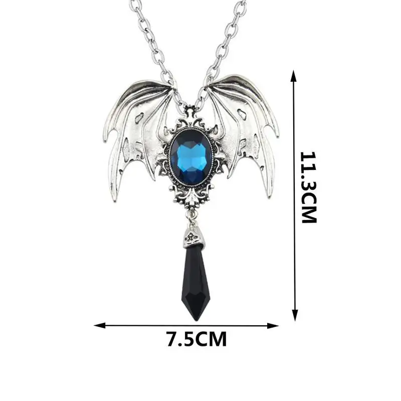 Ожерелье с подвеской в виде крыльев летучей мыши на Хэллоуин женское винтажное