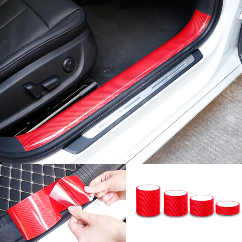

3/5/10meters DIY 5D Carbon Fiber Nano Glue Car Sticker Protector Film Door Edge Car Trunk Door Sill Full Body Sticker Accessory