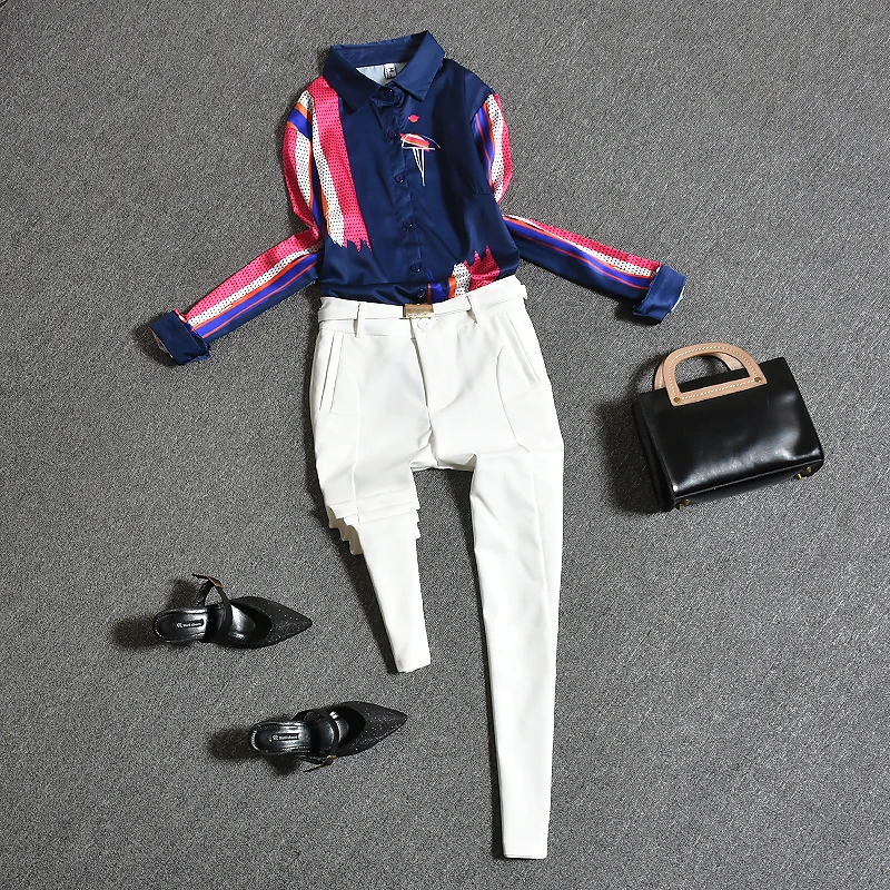 Модные осенние женские комплекты 2021 новинка двухкомпонентная рубашка