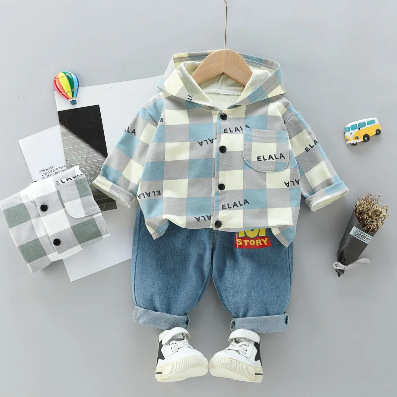 

New Spring Autumn Letter Printing Children Tracksuit Baby Cotton Coat Hoodies Pants 2 Pcs/sets Infant Fashion Clothing Set