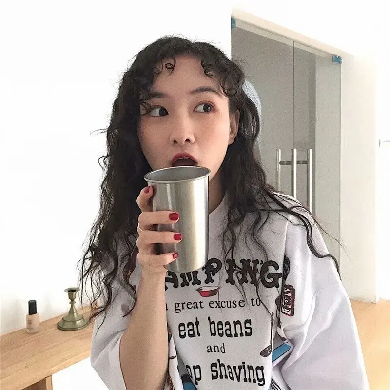 

New Summer Loose Printing Casual Round Neck Short-Sleeved T-Shirt Women Korean Graffiti Half-Sleeved Top