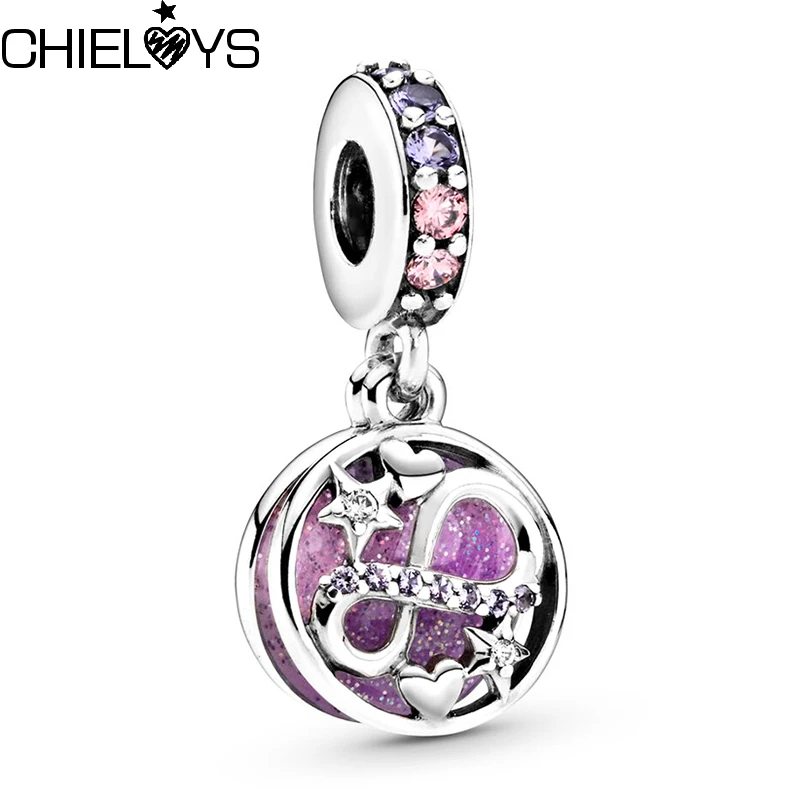 

2Pcs/Lot Shining Eternal Heart and Star Pendant Charm Fit Original Brand Bracelet Necklaces DIY Jewelry For Women Wholesale