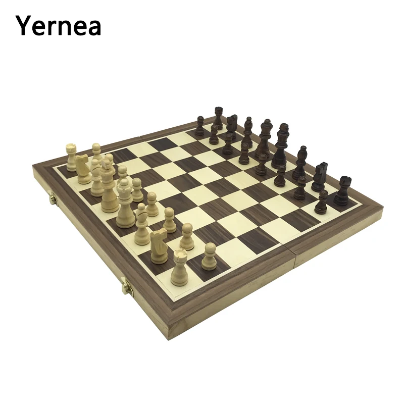 Magnetic Chess Wooden Board Game Set Solid Wood Pieces Entertainment Games Children Gift | Спорт и развлечения