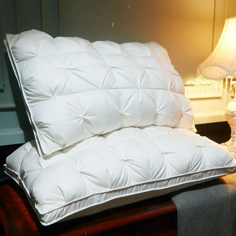 

Goose Down Feather Bed Pillow for Sleep Pillow Pillow Core Five-star Hotel Feather Velvet Neck Pillow Pillow Core