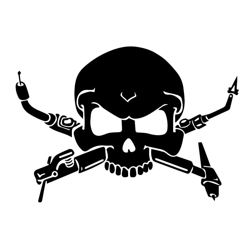

13 X 9CM Interesting Welders Skull Car Stickers Stylish Decals PVC