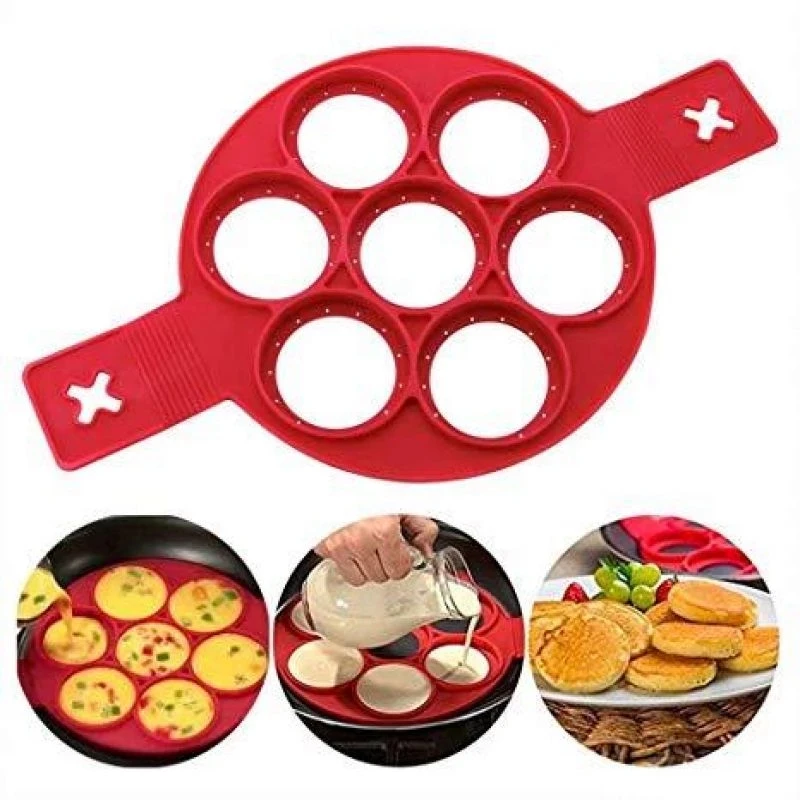 Nonstick Pancake Molds Ring Silicone Fried Egg Mould Reusable Pancake Maker Egg Ring Kitchen Cooking Baking Tools