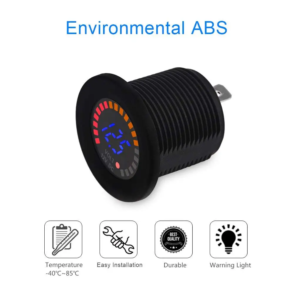 Водонепроницаемый вольтметр 12 В постоянного тока цветной светодиодный цифровой