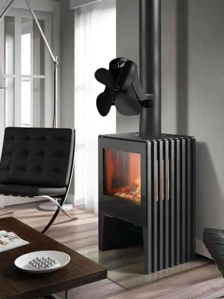 4 Лопастной тепла каминный вентилятор на стене висит плита с Komin горелка