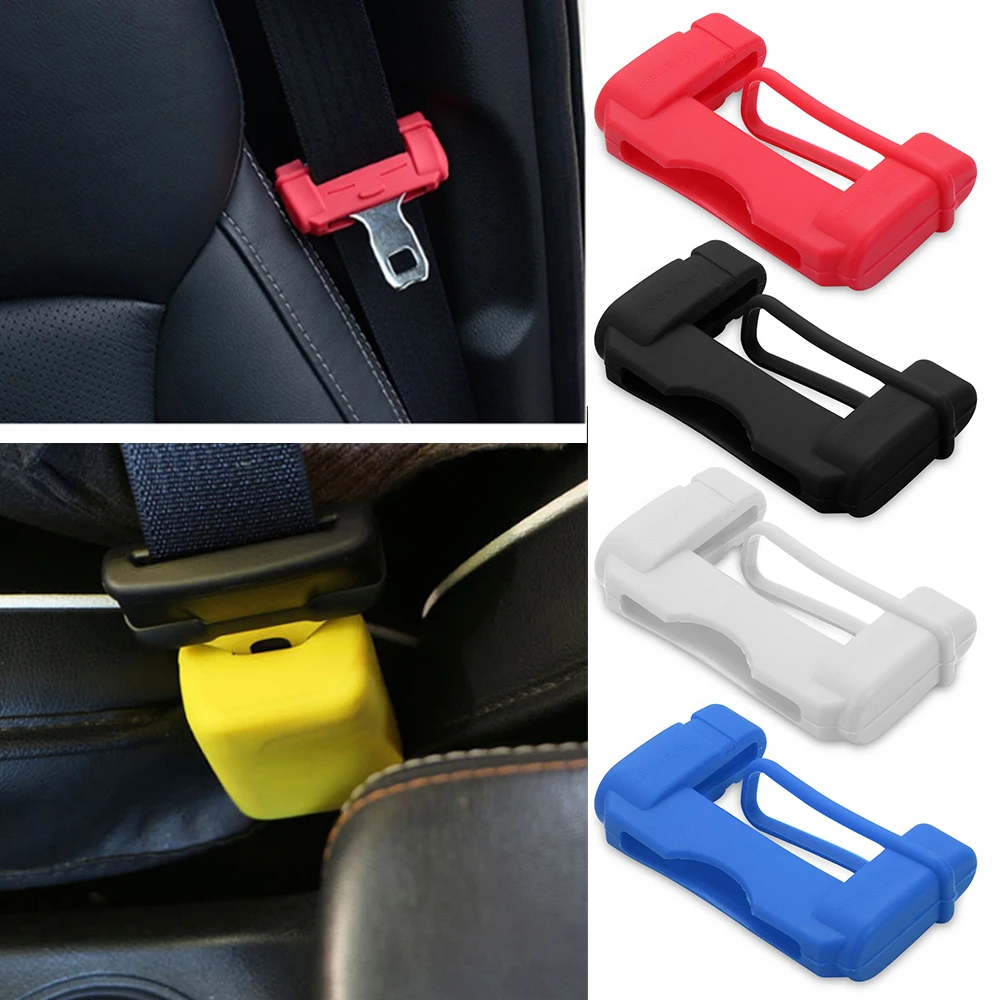 1PC Universal Seat Belt Buckle Cover Silicone Anti-Scratch Cover Collision Avoidance Buckle Clip Protector Interior Saft Tool