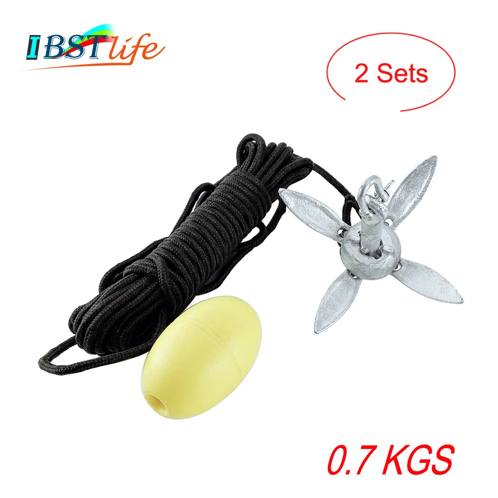 

2X 0.7KGS Carbon Steel 4-tine Folding Grapnel Anchor Umbrella Anchor Docking Boat Deck Hardware Marine Yacht Sailboat Watercraft