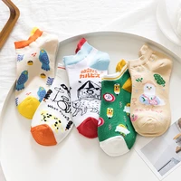 womens fashion socks are low waisted summer womens cotton socks with shallow tops and thin cartoon boat socks