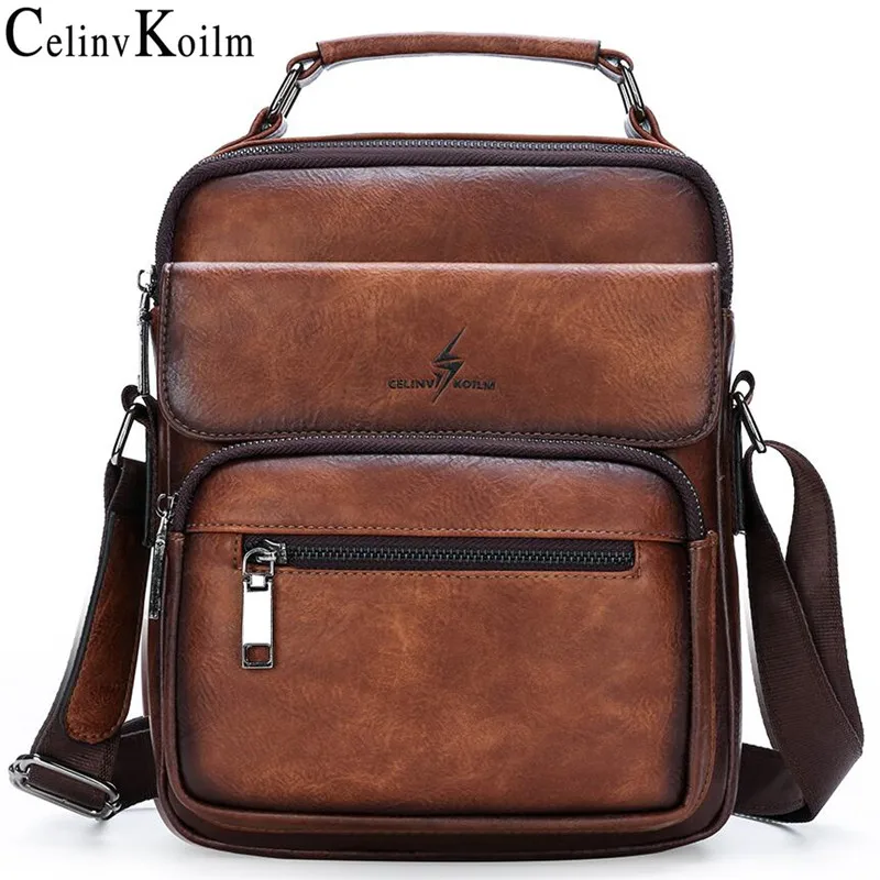 

Celinv Koilm Big Size Men's Handbags Famous Brand Man Leather Crossbody Shoulder Messenger Bag For 9.7 inch iPad Casual Business