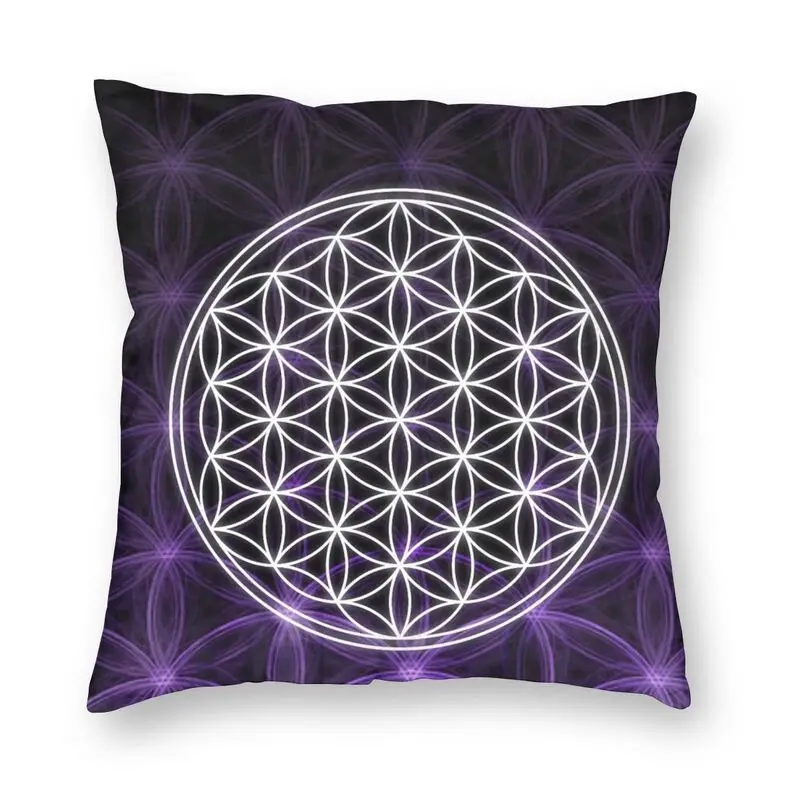 

Luxury Flower Of Life Sacred Geometry Throw Pillow Case Home Decor Custom Square Mandala Cushion Cover Pillowcover for Sofa