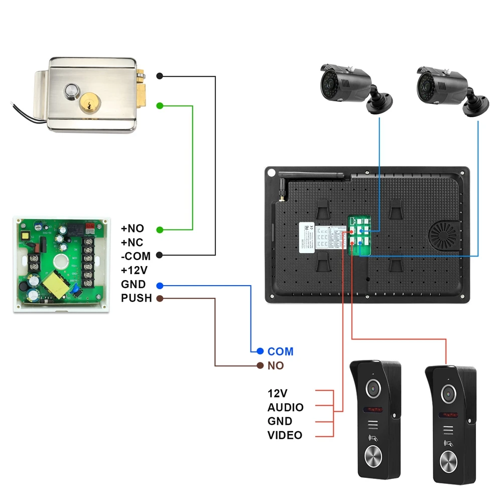 Умный беспроводной видеодомофон TUYA 10 дюймов IP 1080P камера дверного звонка с