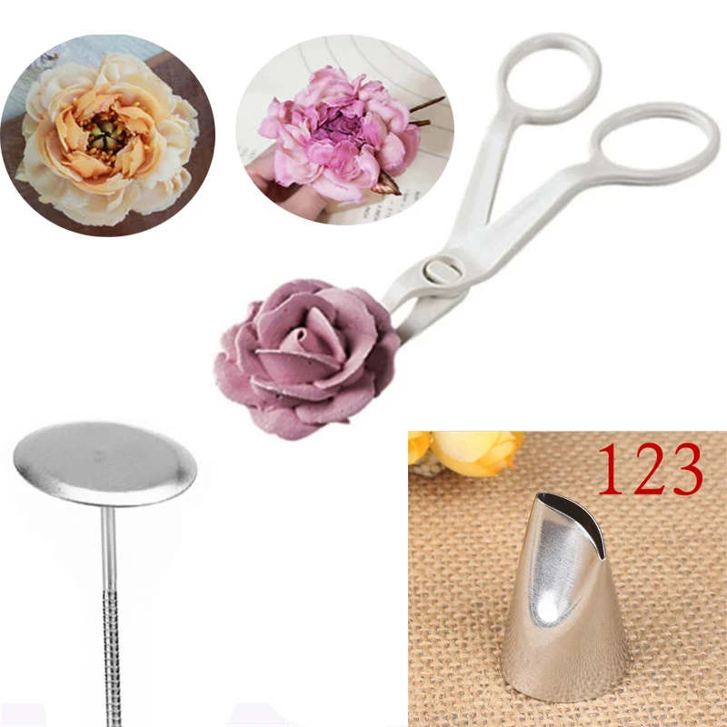3 шт./компл. ножницы для цветов + торт лоток 1 шт. #123 тюльпаны патрубок &quotРоза&quot