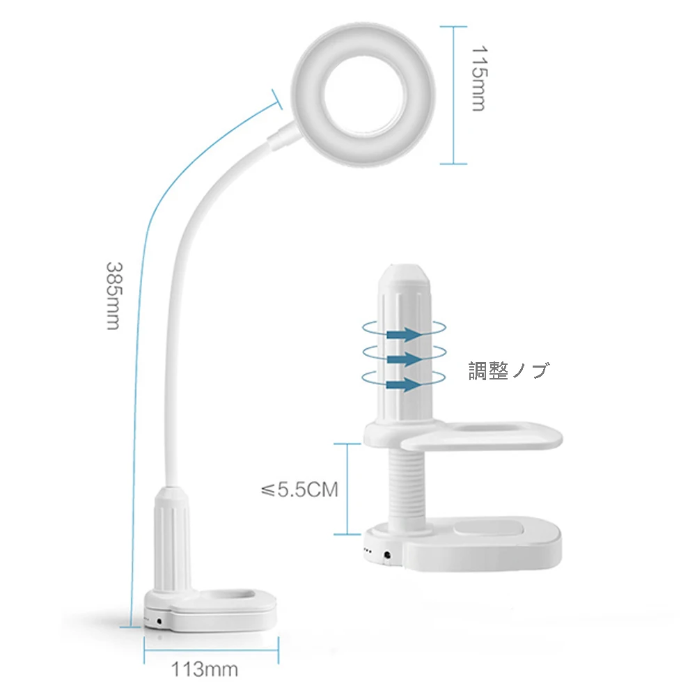 

12W USB 3 Color Modes UV Table White Reading Desk Lamp Eye Protection Touch Control