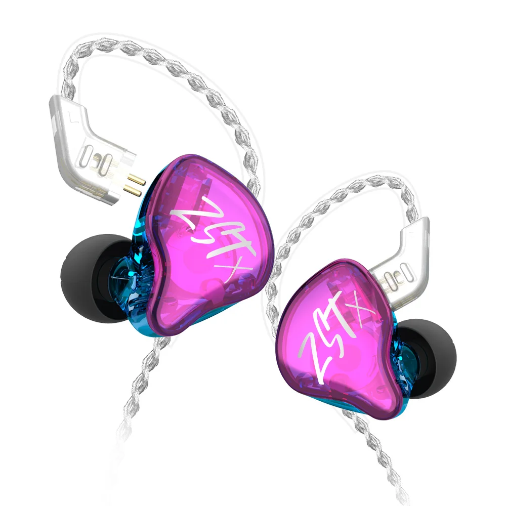 

KZ ZST X Headphones Armature Dual Driver Earphone Detachable Cable Noise Cancelling Sport Wired Headset With Microphone