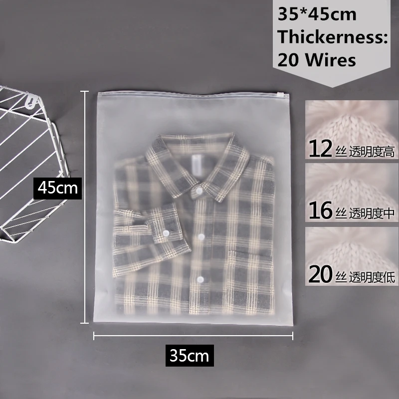 10pcs - 35cmx45cm StoBag 10 шт. матовая прозрачная пластиковая ткань для упаковки, дорожная сумка для хранения, водонепроницаемая сумка на молнии с замком, Самоуплотняющаяся матовая переносная сумка - Цвет: 10pcs - 35cmx45cm