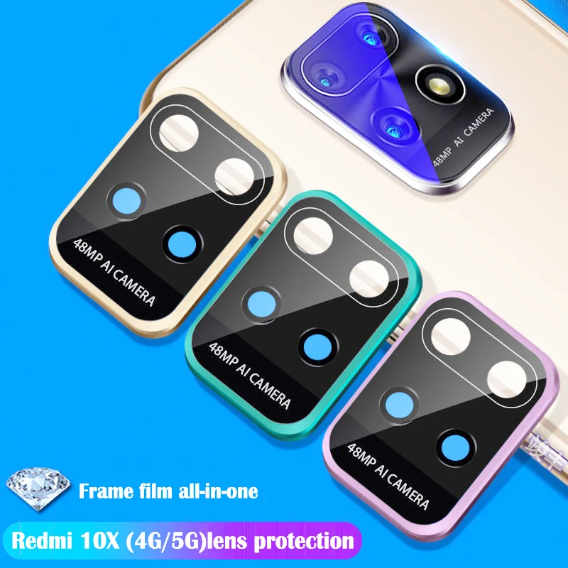 Защитная плёнка для объектива камеры Xiaomi Redmi Note 9 S 9Pro10X металлическая рамка +