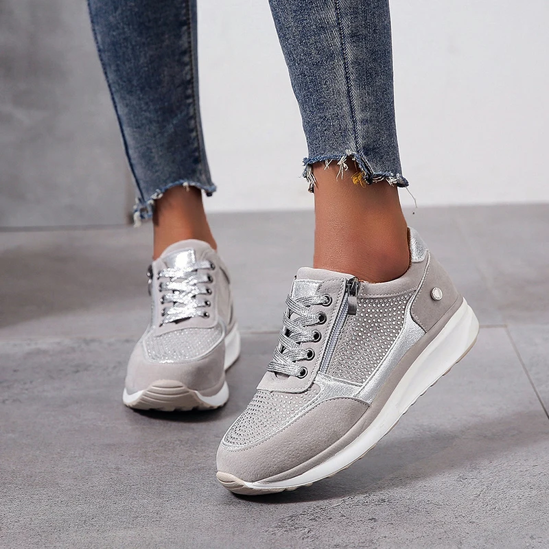 2020 New Hot Fashion Women Sneakers Female Casual Shoes Suede Zipper Rivet Outdoor Sport Spring | Обувь