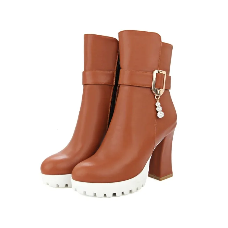 Женские ботильоны на молнии с ремешком и пряжкой большие размеры 9/10/11/12 | Обувь