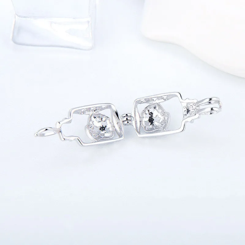 CLUCI Подвеска из стерлингового серебра 925 пробы с жемчугом Кулон в виде бутылки