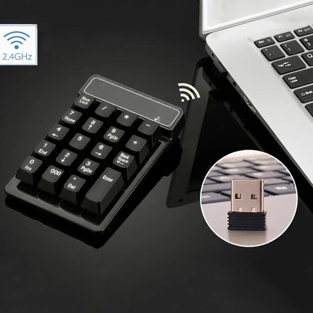 2 4 ГГц мини USB беспроводная цифровая клавиатура 19 клавиш цифры Pad приемник для Windows