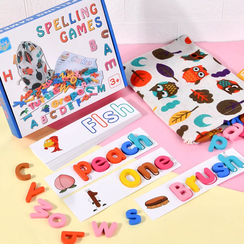 

Children's Fun Toys Wooden Scrabble Game Children's Educational English Learning Tool English Alphabet Cards, Christmas Gifts