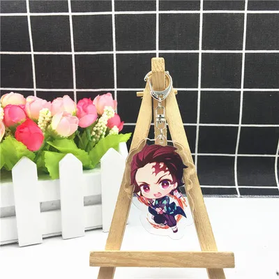 Аниме Demon Slayer Kimetsu no Yaiba брелок Kamado Tanjirou Nezuko Agatsuma Zenitsu Rengoku Kyoujurou cute fun акриловое кольцо для ключей - Цвет: 1-14