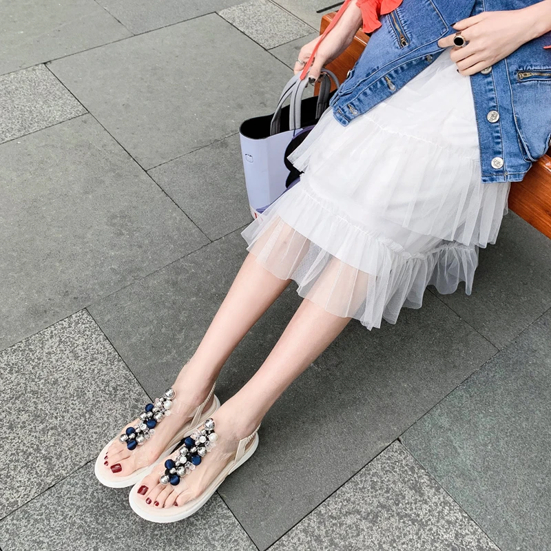 FEDONAS Для женщин корова кожаные сандалии из ткани расшитой блестками Туфли