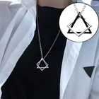 Ожерелье из нержавеющей стали для мужчин и женщин, чокер с квадратными и треугольными переплетениями, модное геометрическое уличное ювелирное изделие, 2021