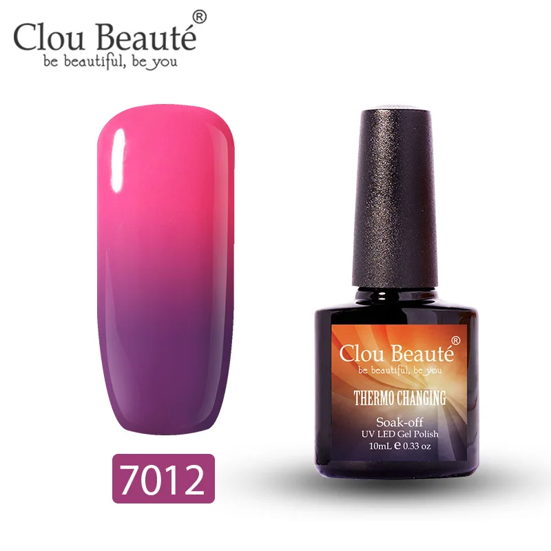7012 Clou Beaute гель-лак, меняющий цвет в зависимости от температуры, гибридный УФ-лак для ногтей, стойкий, растворимый гель, 10 мл - Цвет: 7012